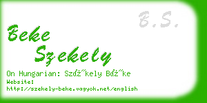 beke szekely business card